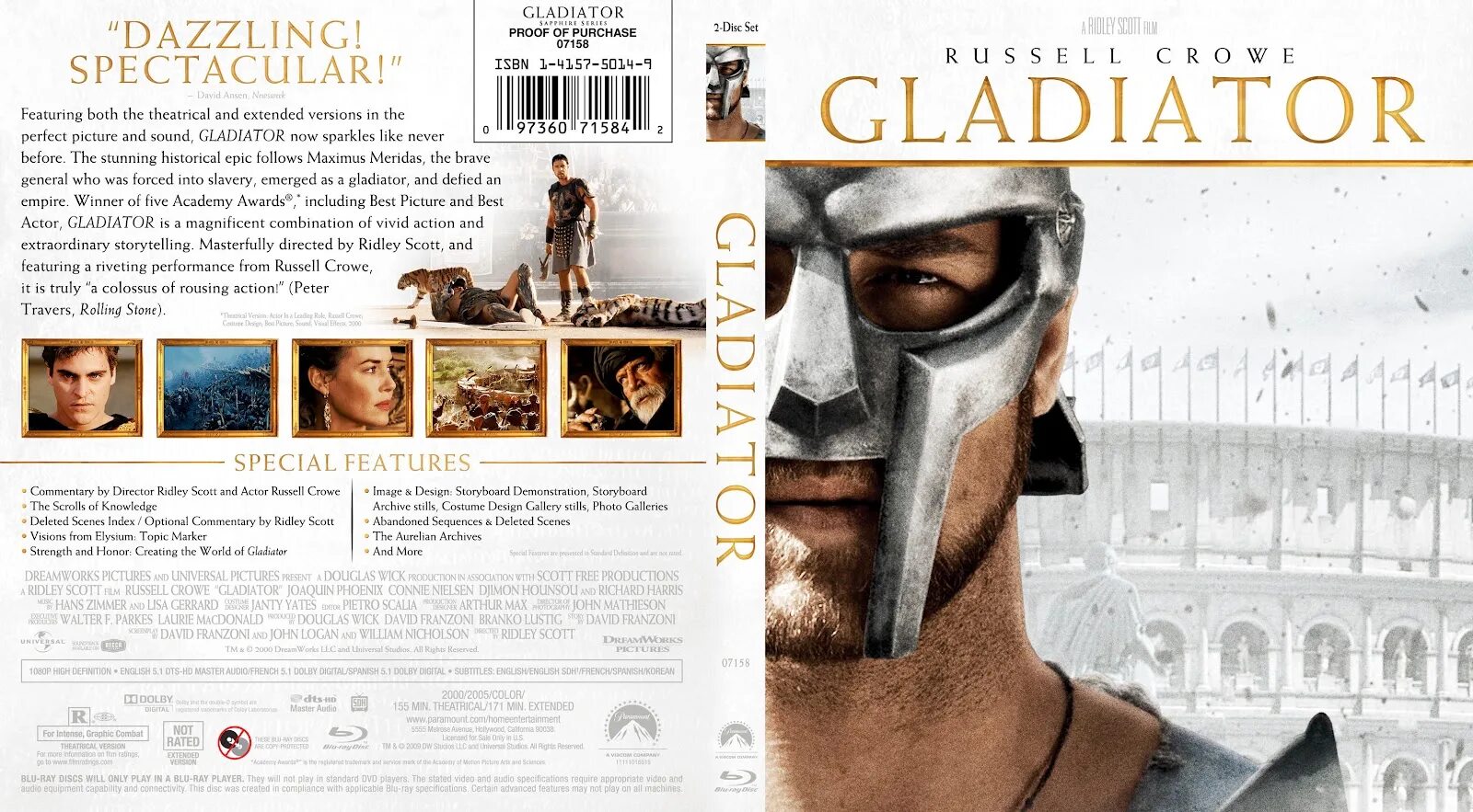 Гладиатор [Gladiator] 2000 Cover BLURAY.