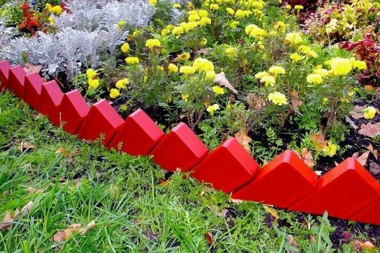 Заборчики для клумб из подручных материалов. Забор декоративный полимерсад. ограждения для клумб (24 секции, дл.3,1м, высота 6,7см) мультипласт. ограждение для клумбы. садовые ограждения для клумб.
