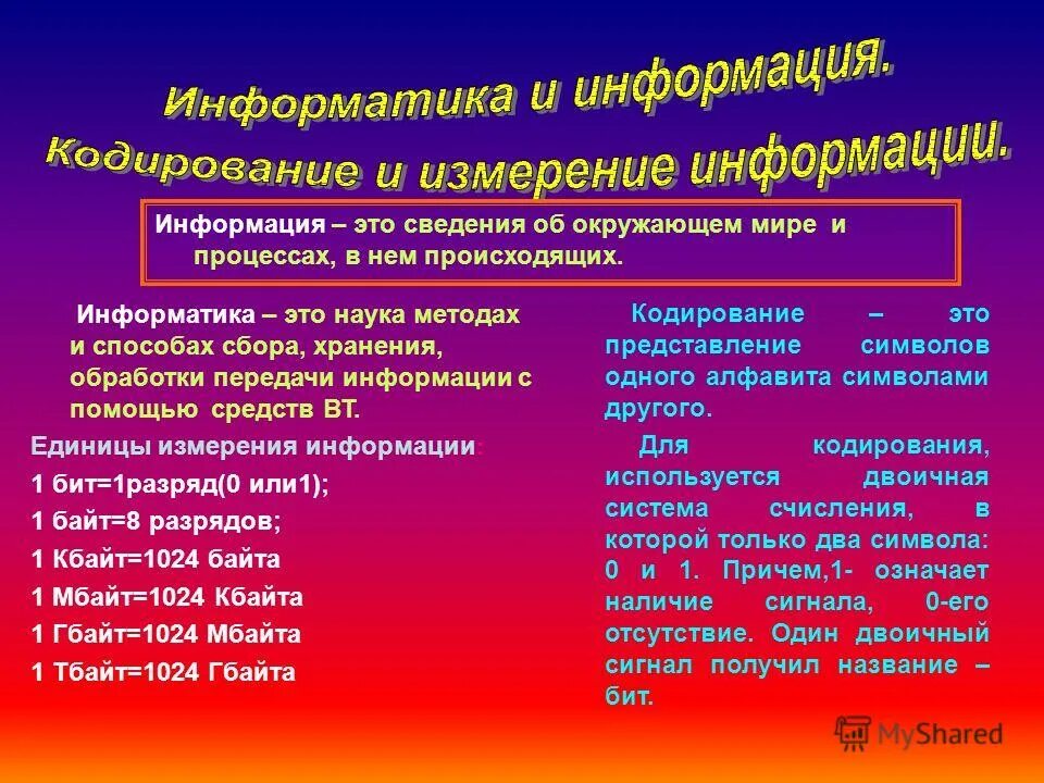 информатика. информатика это наука о закономерностях протекания.