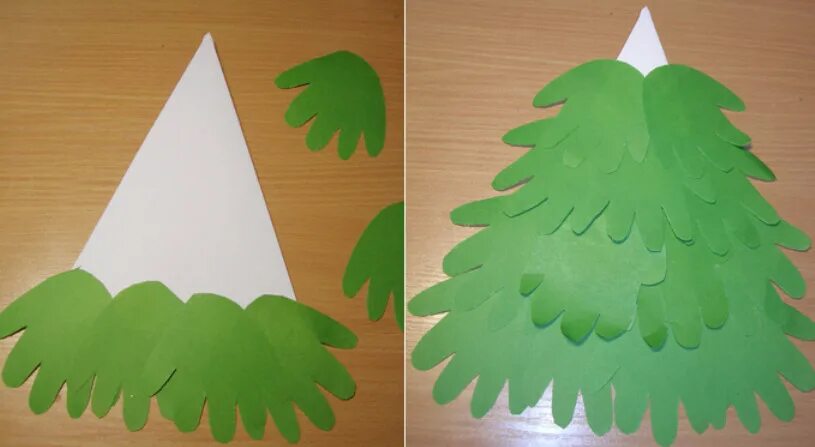новогодняя елка из ладошек. аппликация елка. елка из ладошек. елочка из бумаги ладошки. елка из ладошек объемная.