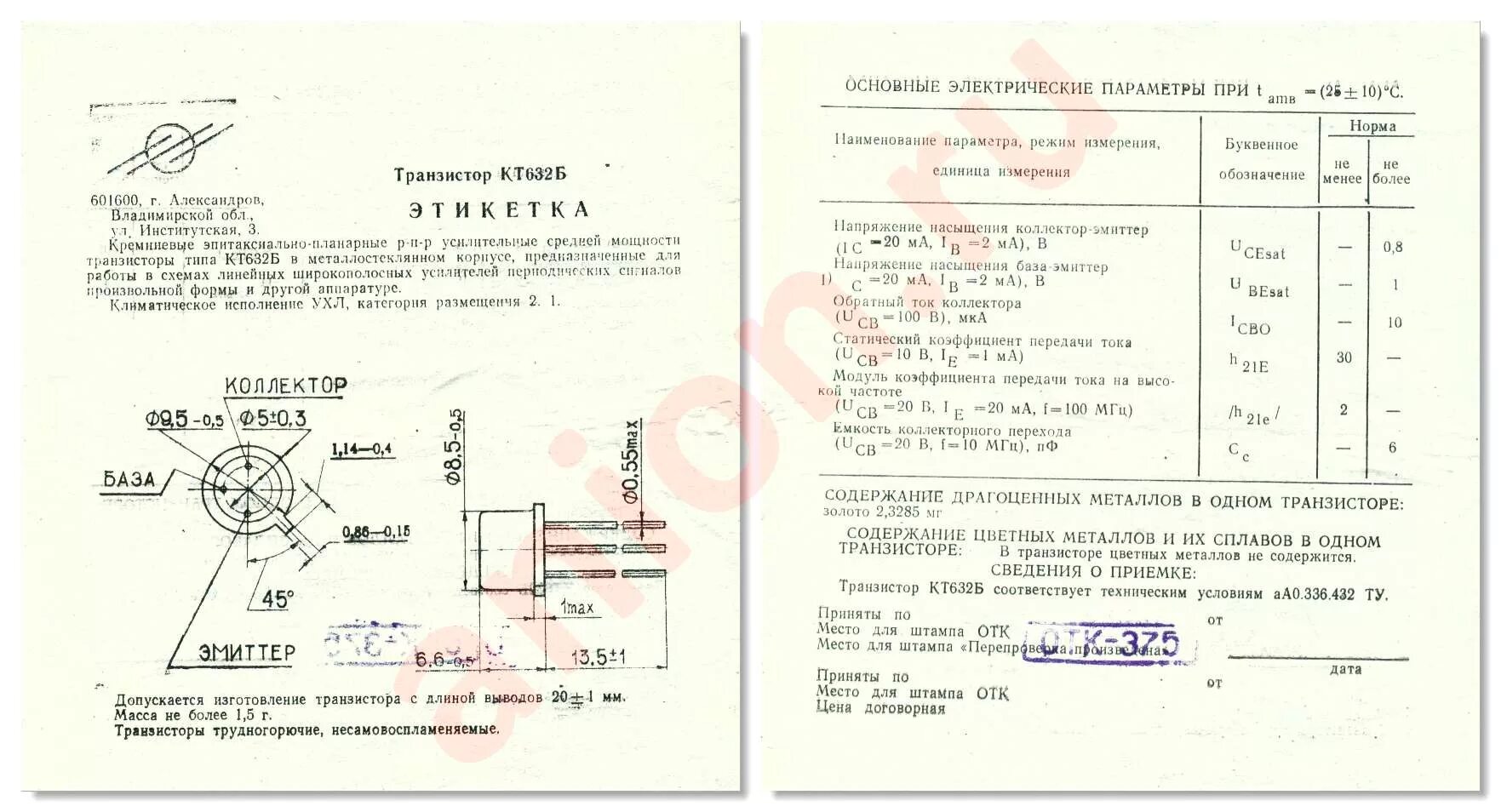 Кт903б содержание драгметаллов