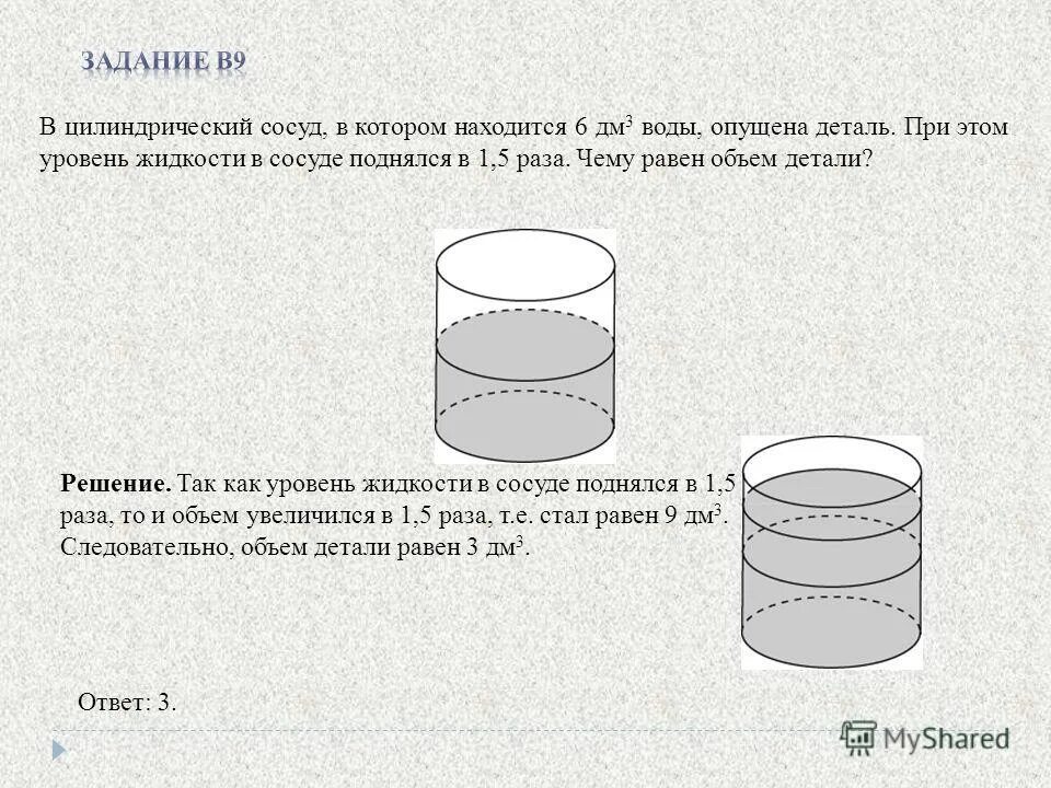 В вертикальном цилиндрическом сосуде находится жидкость объемом. Объем детали. Цилиндрический сосуд. Цилиндрический сосуд с водой. В цилиндрический сосуд налили.