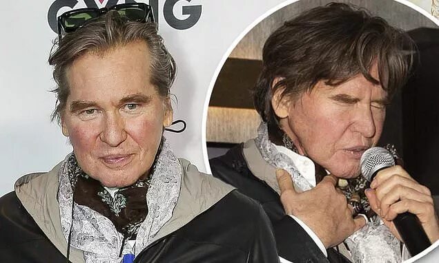 Val Kilmer spotted with a breathing aid after saying he wasn't in throat cancer 