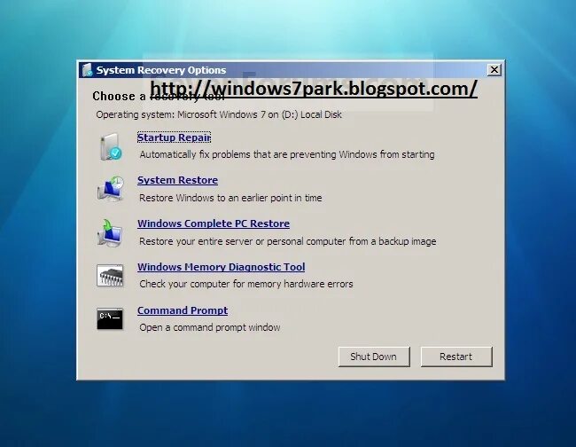 System recovery options. System recovery tool. recovery options windows 7. system recovery options что делать.