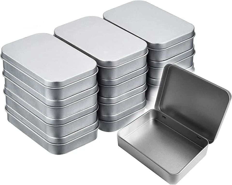 16 tin. Tin box. metal storage box. tin. metal containers.
