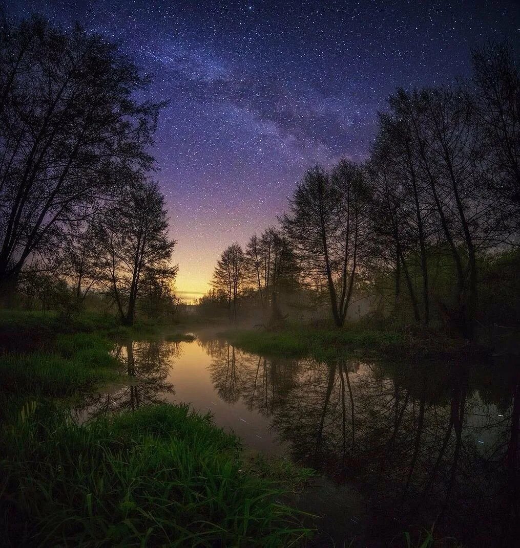 Ночной пейзаж. Летняя ночь. Природа ночью. Красивые ночные пейзажи. Природа летней ночью