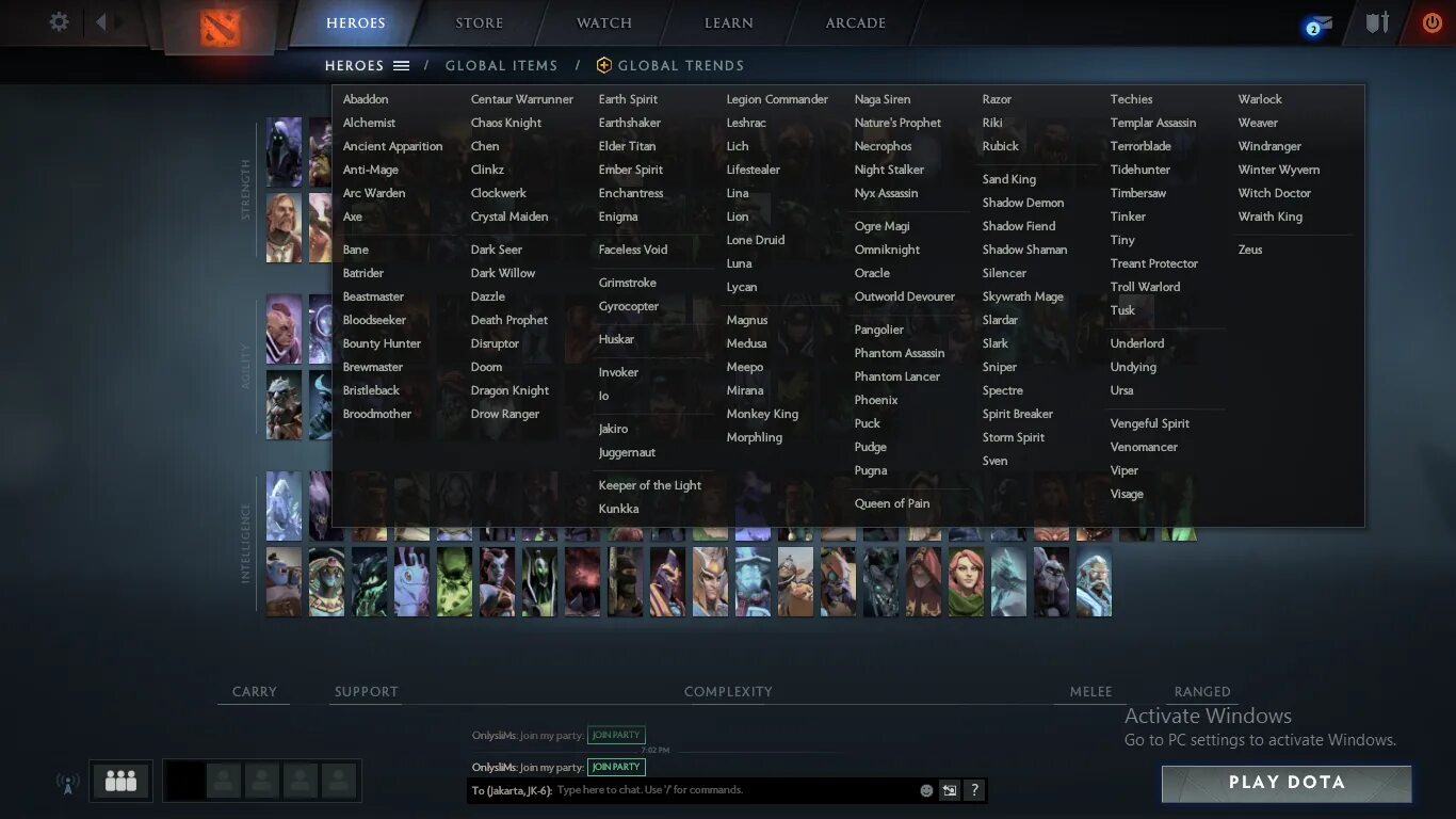 Global items
