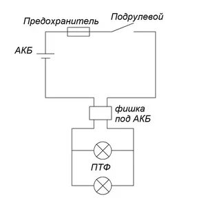 Схема подключения птф с кнопкой подсветки