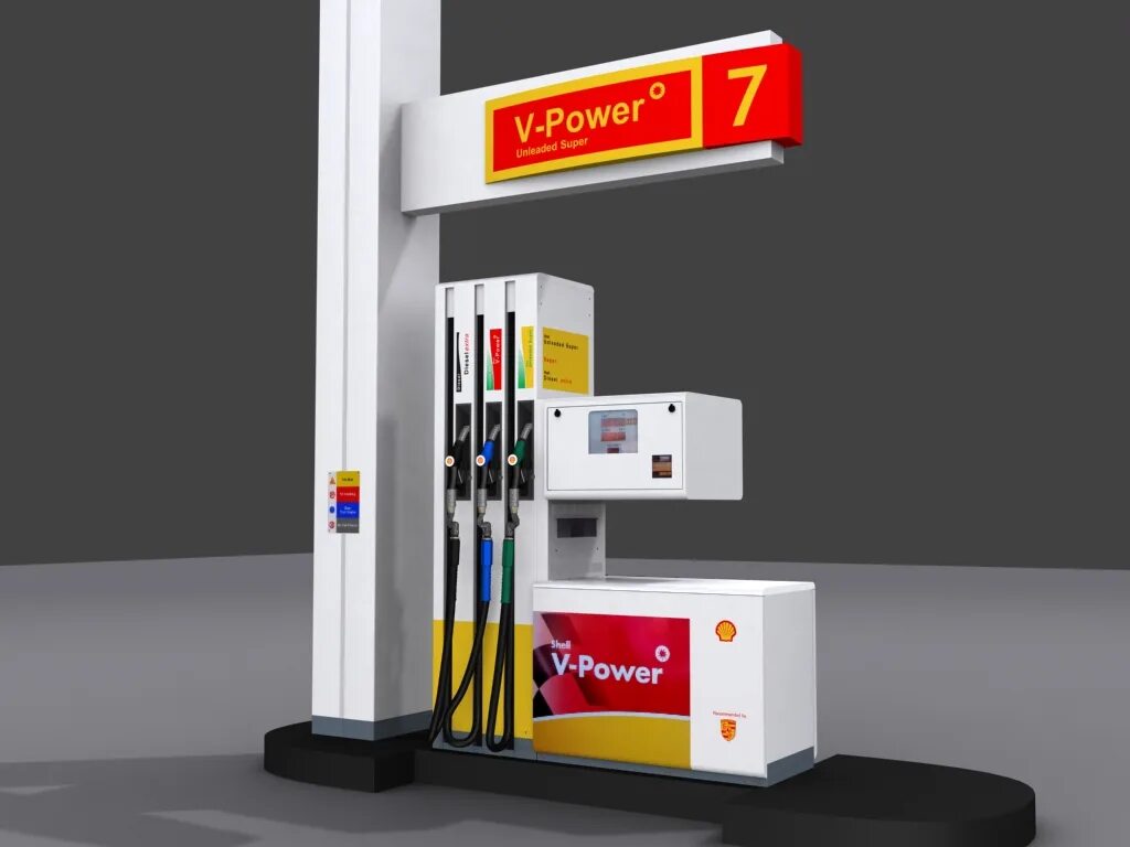 Shell pump. Shell pump station. shell gas pump. shell oil station. oil station 3d model.