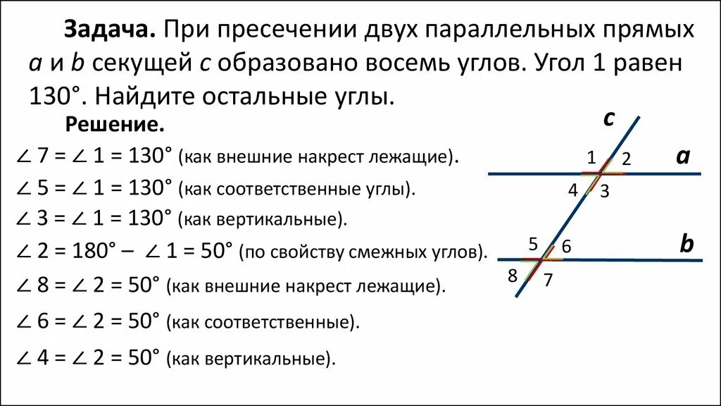 Смежные углы при секущей. Накрест лежащие односторонние и соответственные углы. Односторонние углы. Углы при параллельных прямых. Углы при двух параллельных прямых.