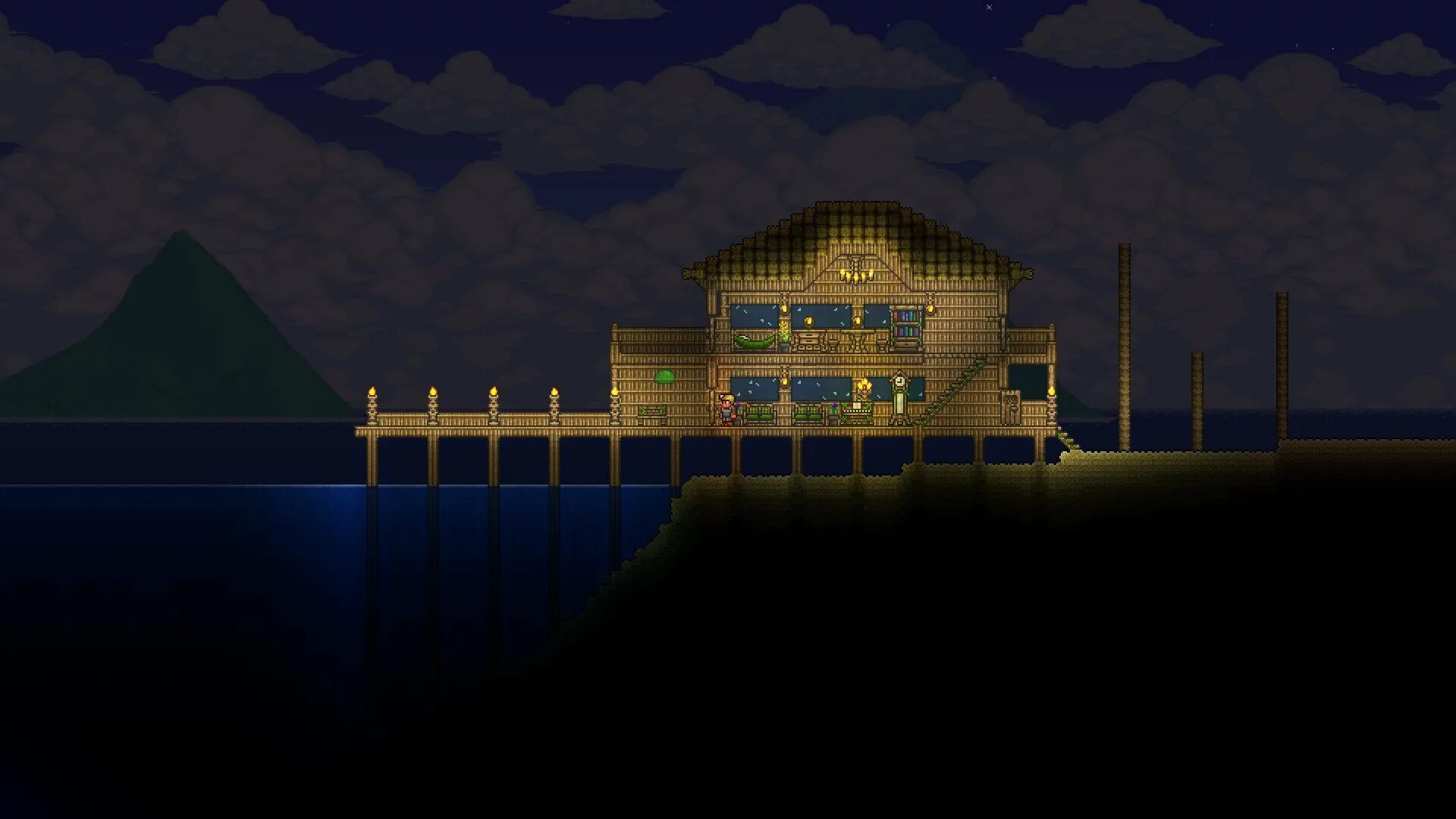 Starlight terraria. Starlight River Terraria. Причал террария. Дом рыбака террария. Пристань террария.