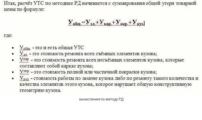 Как рассчитывается утрата