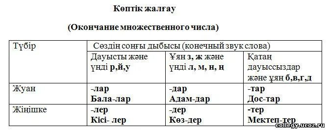 Множественные окончание в казахском языке. Окончания множественного числа в казахском языке. Көптік жалғау таблица с окончаниями. Казахский язык в таблицах.