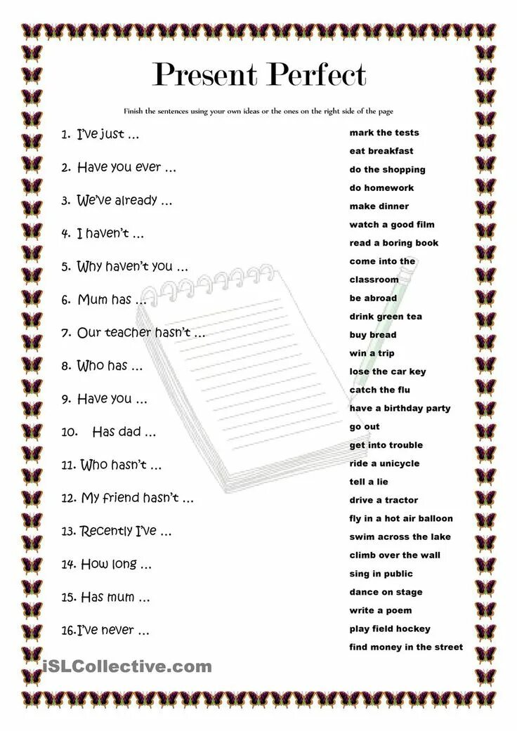 Complete the sentences in present perfect. Present perfect sentences. Make present perfect sentences. Present perfect Tense sentences. Sentences for present perfect.