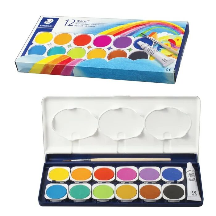 Краски Staedtler 12. Staedtler 12 цветов акварель. Акварель 12цв Giotto Watercolor с кистью 23мм 352300. Рисование акварельными красками. Купить краску для школы