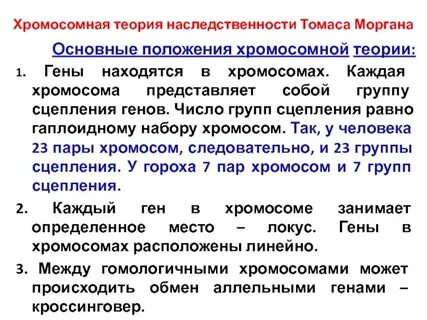 Положения теории наследственности