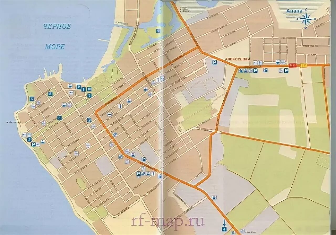 анапа карта микрорайонов