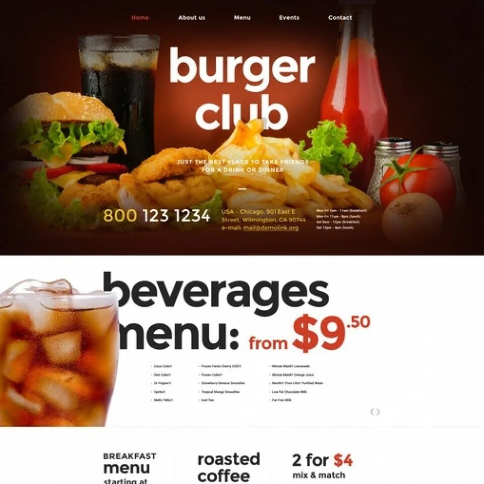Menu events
