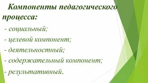 Целевой компонент педагогической деятельности