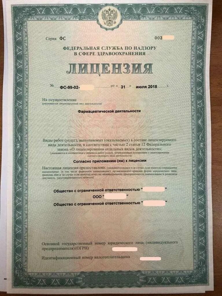 Разрешение выдаваемое на осуществление деятельности