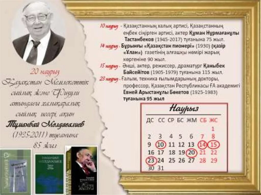 Атаул кюмюшчю. 2020 2021 акындар. Атаул кюмюшчю. 2022 жыл. 2024 жылғы атаулы күндер мен мерейтойлар.