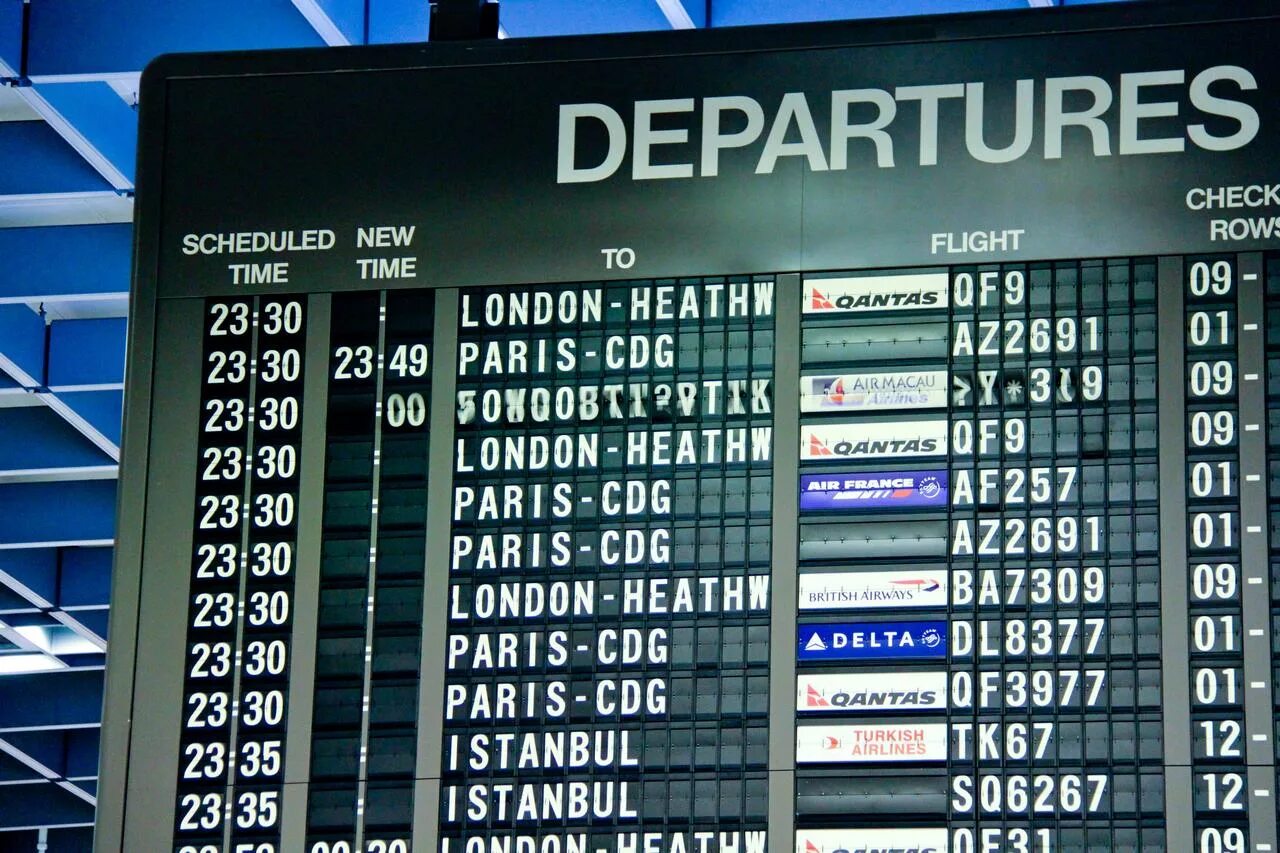 Check the departure board. Departures. departure board. flight departures. departure time.