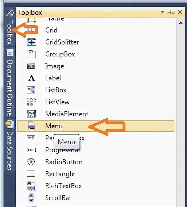 Menu control. Menu control