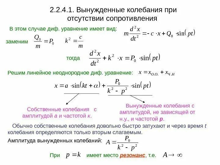 Дифференциальное уравнение вынужденных колебаний и его решение. Дифференциальным уравнением вынужденных колебаний точки. Уравнение движения вынужденных колебаний. Дифференциал уравнения вынужденных колебаний