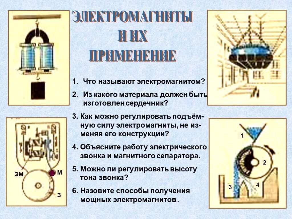 Какими способами можно увеличить подъемную силу электромагнита. Электромагнит в физике схема. Электрический звонок принцип действия физика 8 класс. Электромагнит схема физика. Применение электромагнитов сообщение по физике 8.