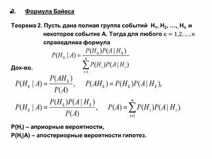 Полная вероятность и формула байеса