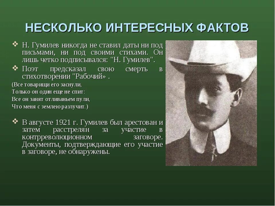 Гумилев ученый и писатель. Гумилев поэт серебряного века. Н С Гумилев биография факты из жизни.