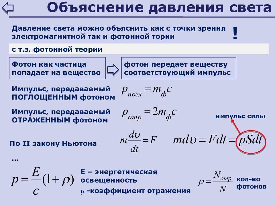 Давление света физика 11. Квантовая теория давления света. Давление света. Световое давление формула. Давление света квантовая оптика.