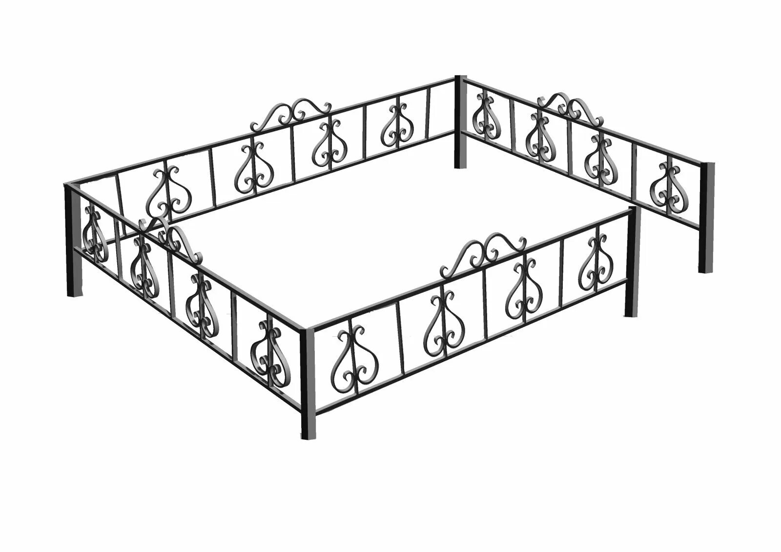 Ритуальные оградки из профильной трубы. Могильные ограды. Могильные ограды из профильной трубы. 50. 40 на 3.