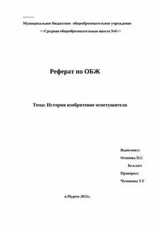 Образец реферата по обж