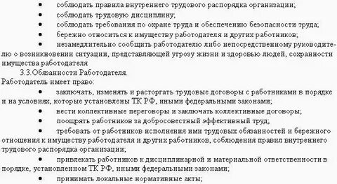 Иные обязанности в трудовом договоре это