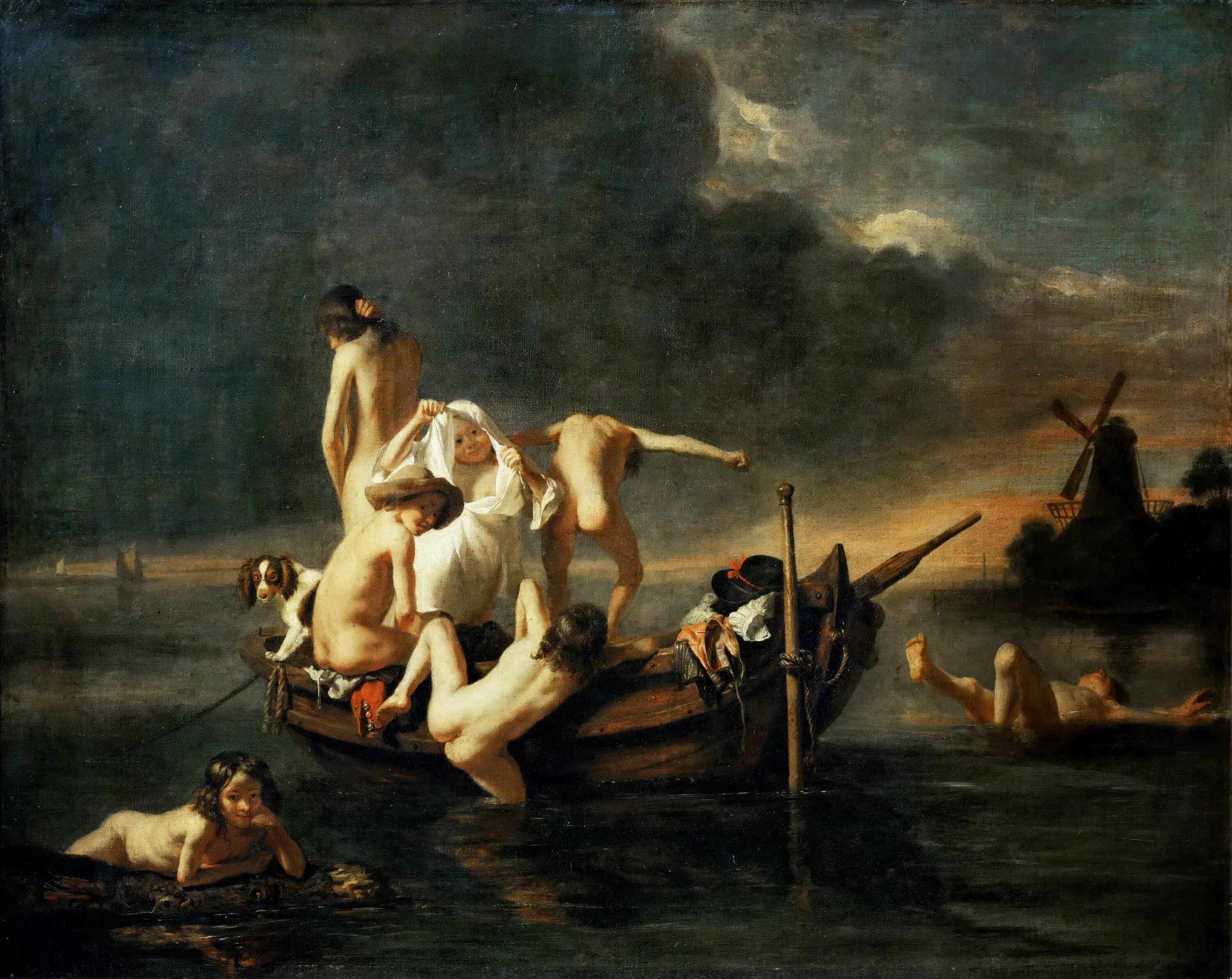 Купающиеся картины. Николас мас (1634 - 1693) картины. Николас Маес картины. Сера купальщики в Аньере картина.