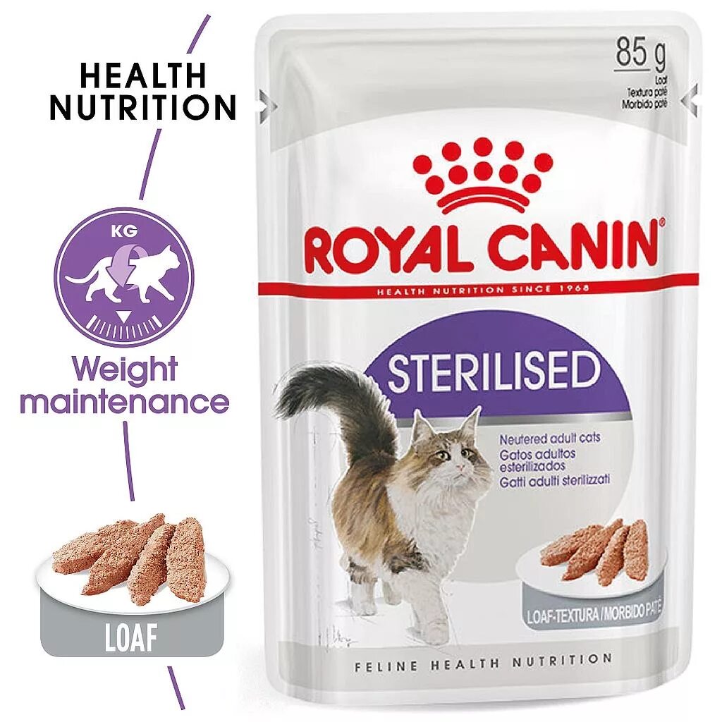 Роял Канин Стерилайзд. Royal Canin Sterilised Cat. Royal Canin Sterilised Loaf. Роял Канин Стерилайзд 0,4 кг+0,16 кг.