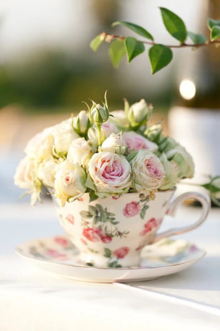 Прекрасного утра с цветами. Цветы в чашке. Букетик в чашке. Красивый нежный букет. Красивые чашки.