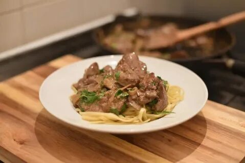 Рецепт куриной печени с макаронами