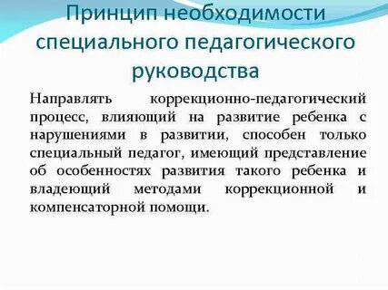 Принцип коррекционного воспитания и обучения