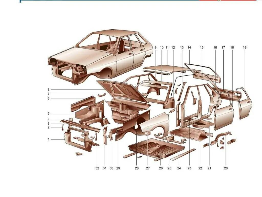 Номер детали кузова. Как называется деталь машины спереди. Детали автомобиля с названиями.