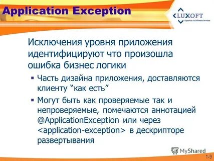 Application exception