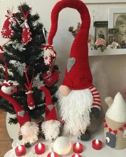 Новогодний гном крючком