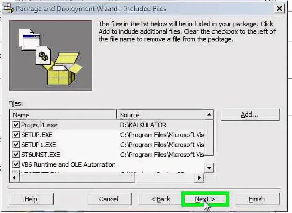 Executable package. Package программа.