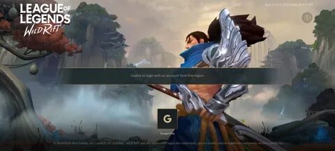 Ошибка учетной записи wild rift
