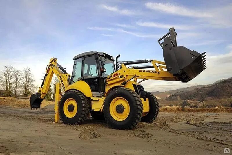 Экскаватор вместимость ковша 1 м3. Погрузчик New Holland b115b. Экскаватор погрузчик Нью Холланд 115. Экскаватор New Holland b115b. Экскаватор-погрузчик New Holland lb115.