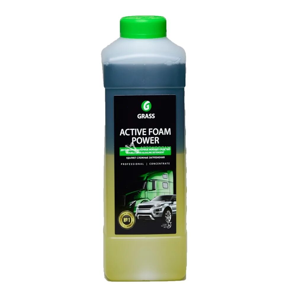 Grass автошампунь Active Foam Power для безконт.мойки 1л. 113140. Автошампунь для бесконтактной мойки grass Active Foam Power. Grass Active Foam Power 1 л. Автошампунь для бесконтактной мойки Power 2-х компонентная 1л "grass".