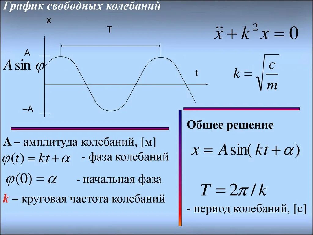 Свободные колебания график. Прямолинейные колебания. Амплитуда частота период на графике. Колебания точки. Свободные прямолинейные колебания материальной точки.