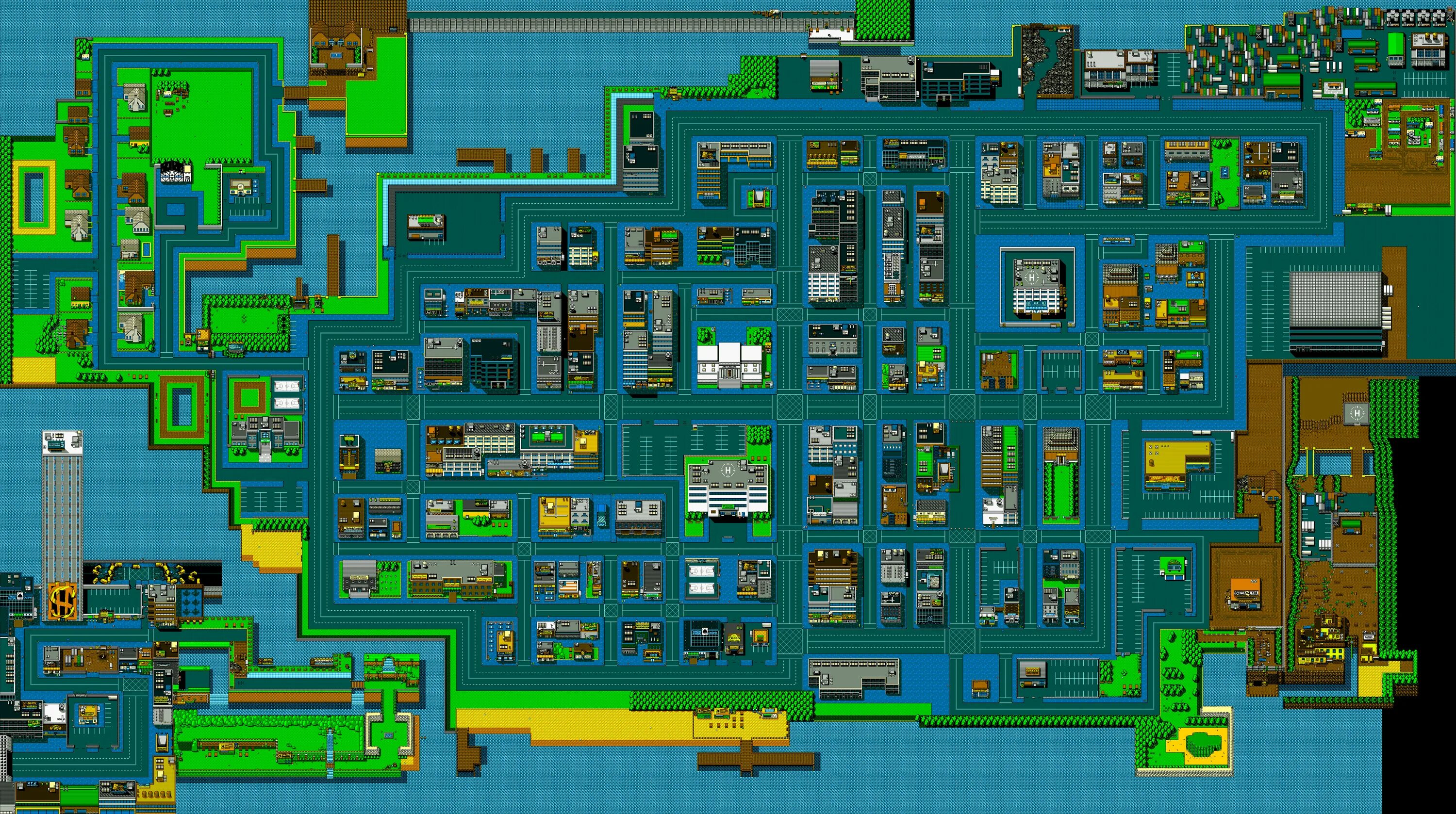 Город игра на карте. Retro City Rampage DX. Retro City Rampage 2. Карта игры ретро мир. Карта города для игры.