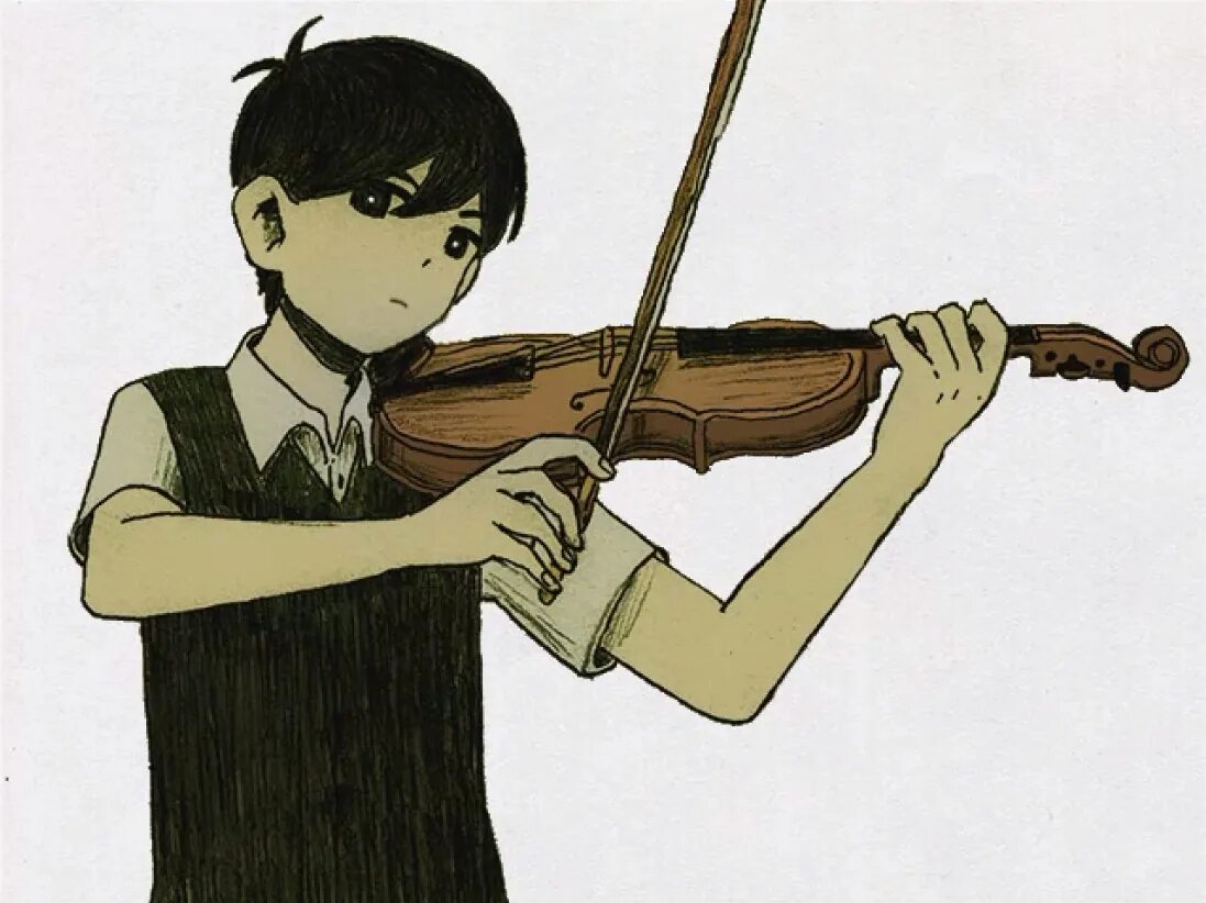 He plays the violin better. Санни Омори со скрипкой. Omori. Санни играет на скрипке. Омори финал.